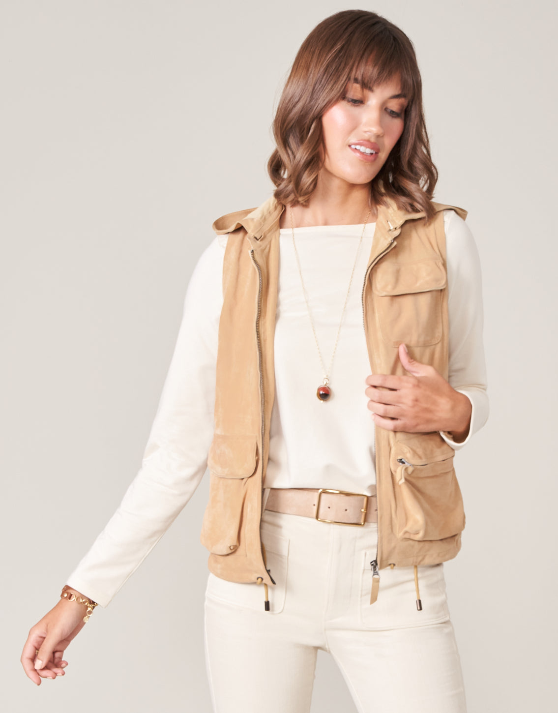  Greta Suede Vest Chamois