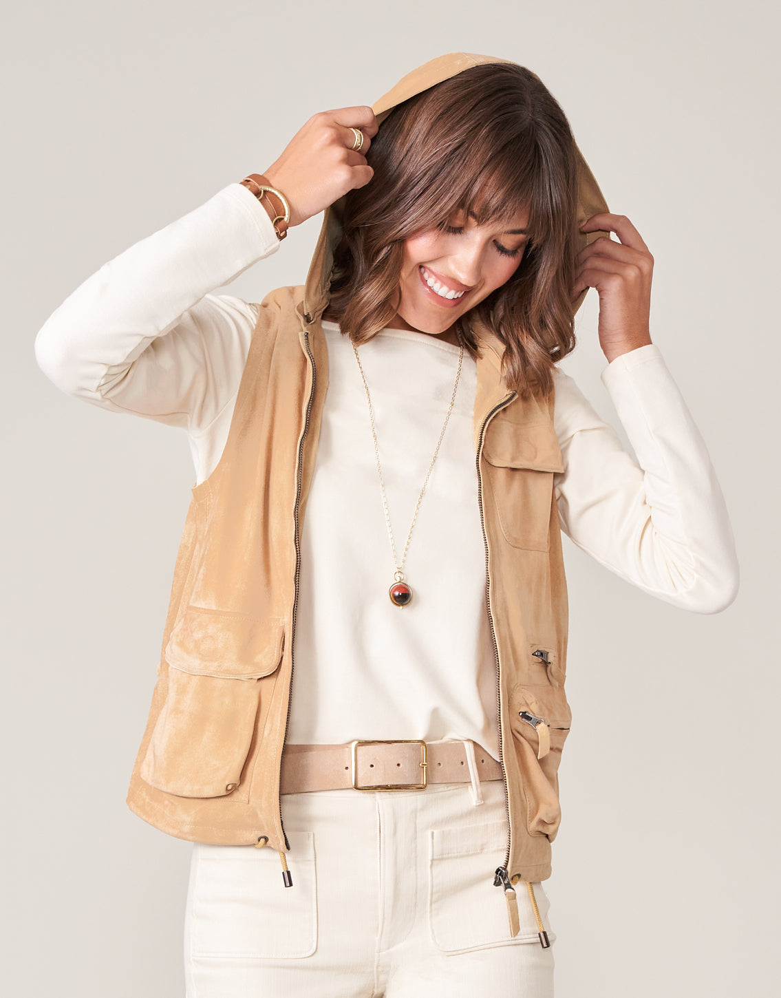  Greta Suede Vest Chamois