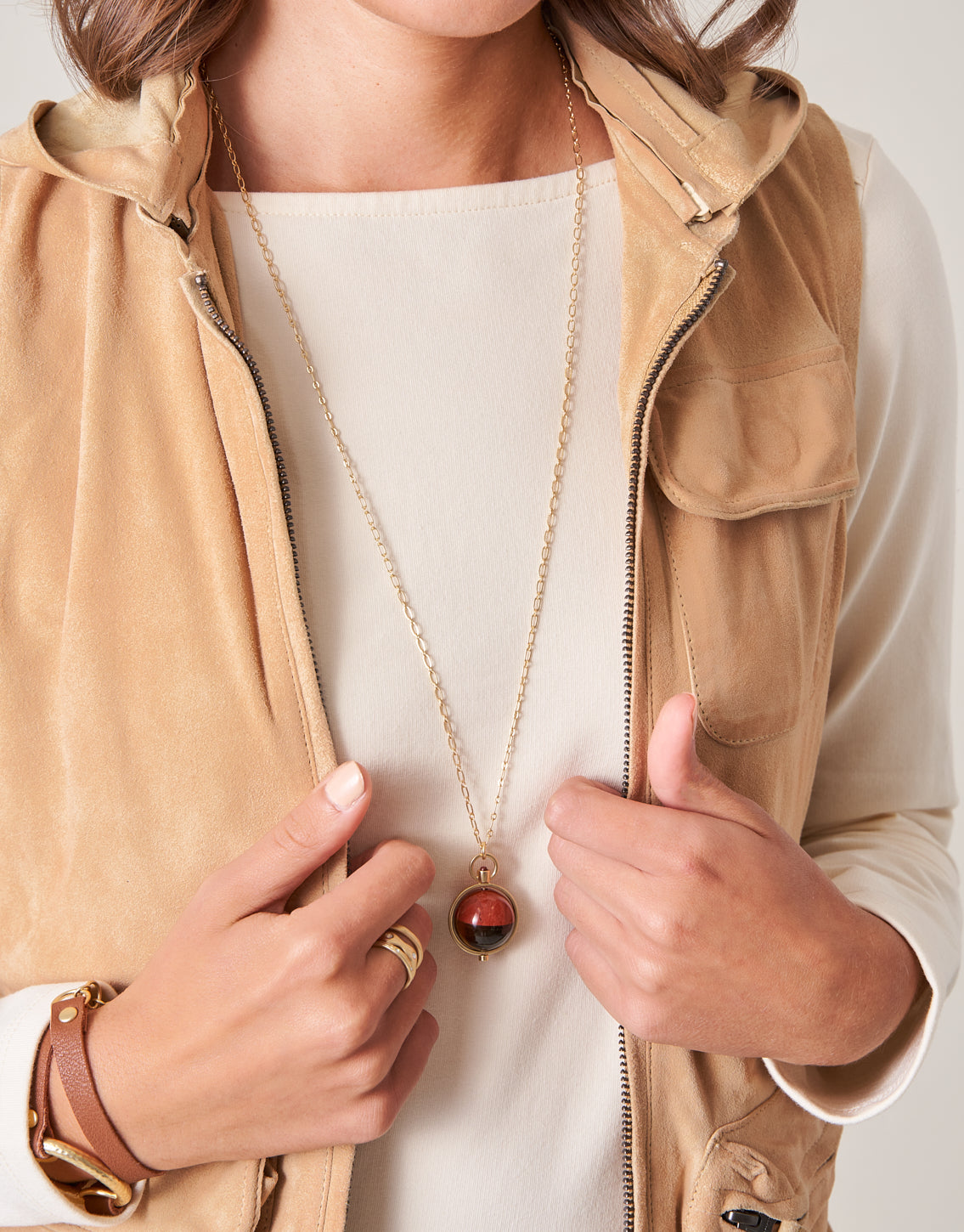  Greta Suede Vest Chamois