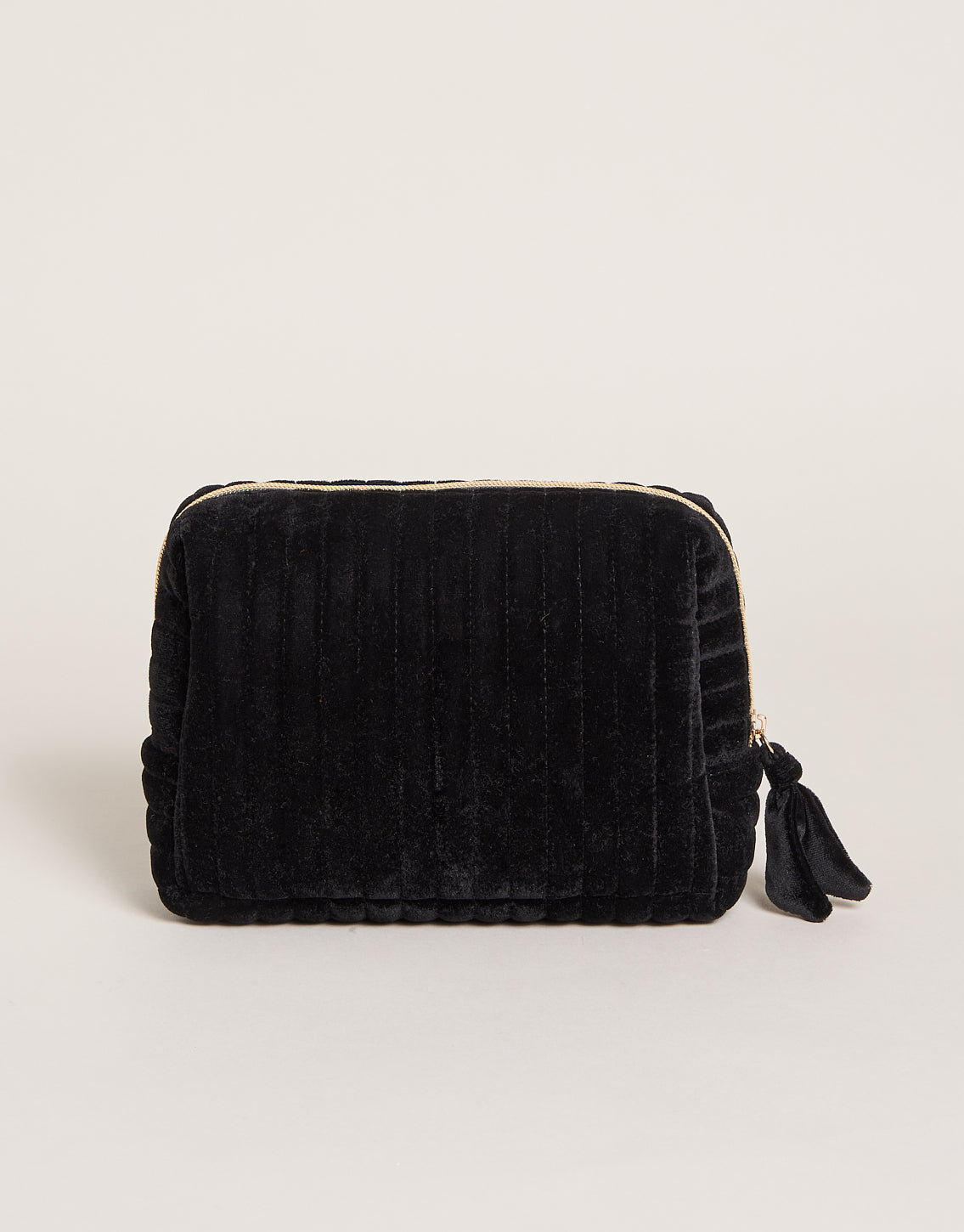  Velvet Quilted Cosmetic Bag Black