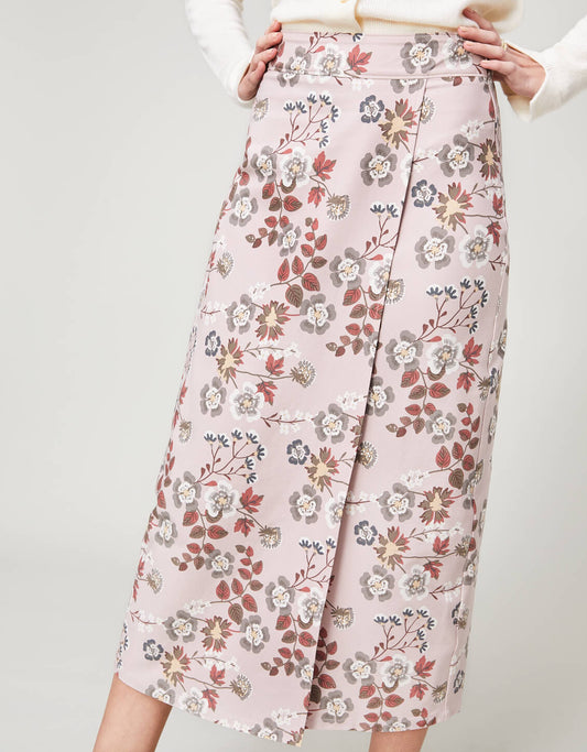  Sloane Bi-Stretch Skirt Parade Floral Vine Mauve