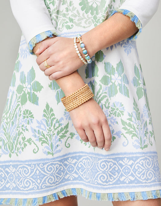  Island Fringe Dress Peeples Song Floral Border