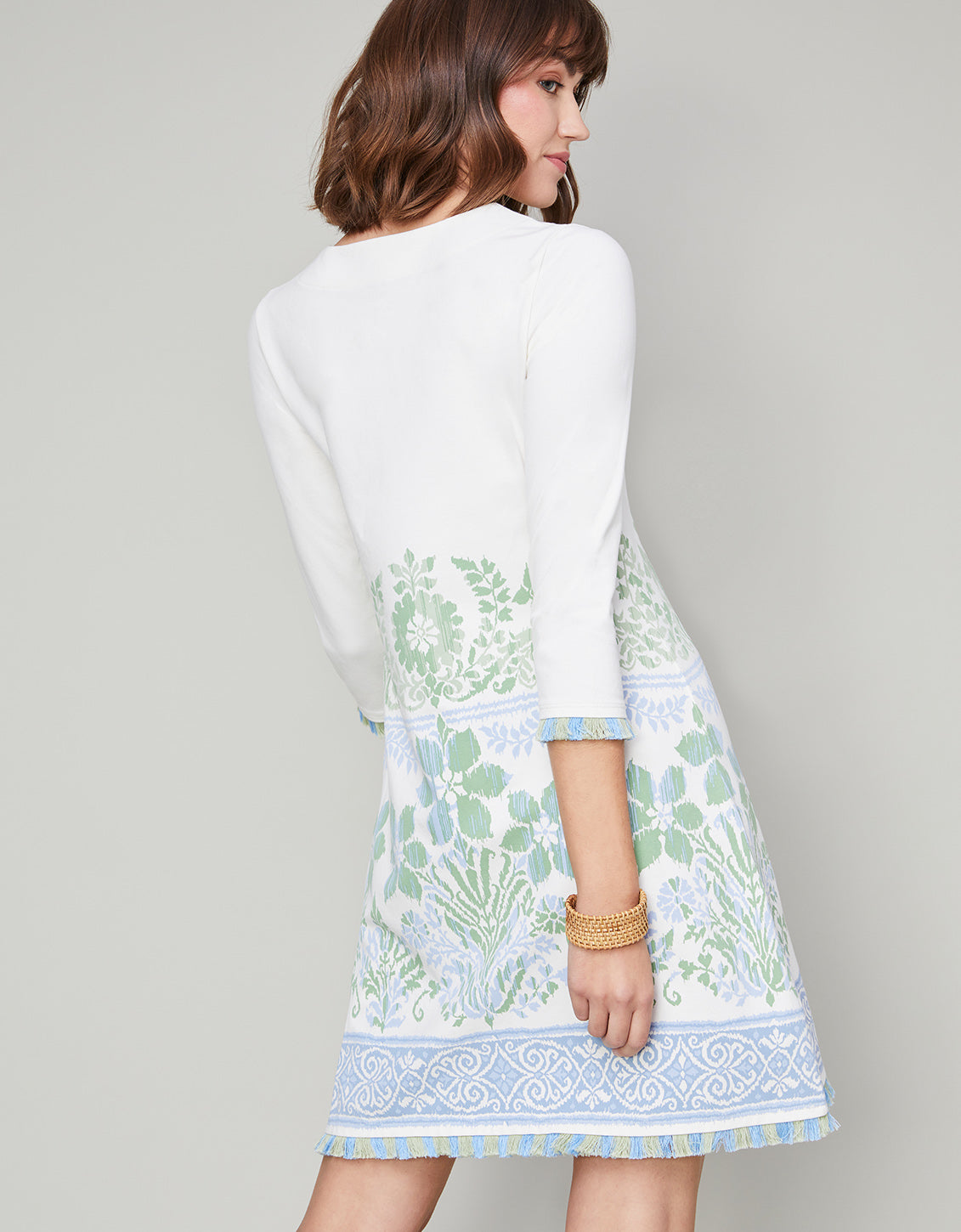  Island Fringe Dress Peeples Song Floral Border