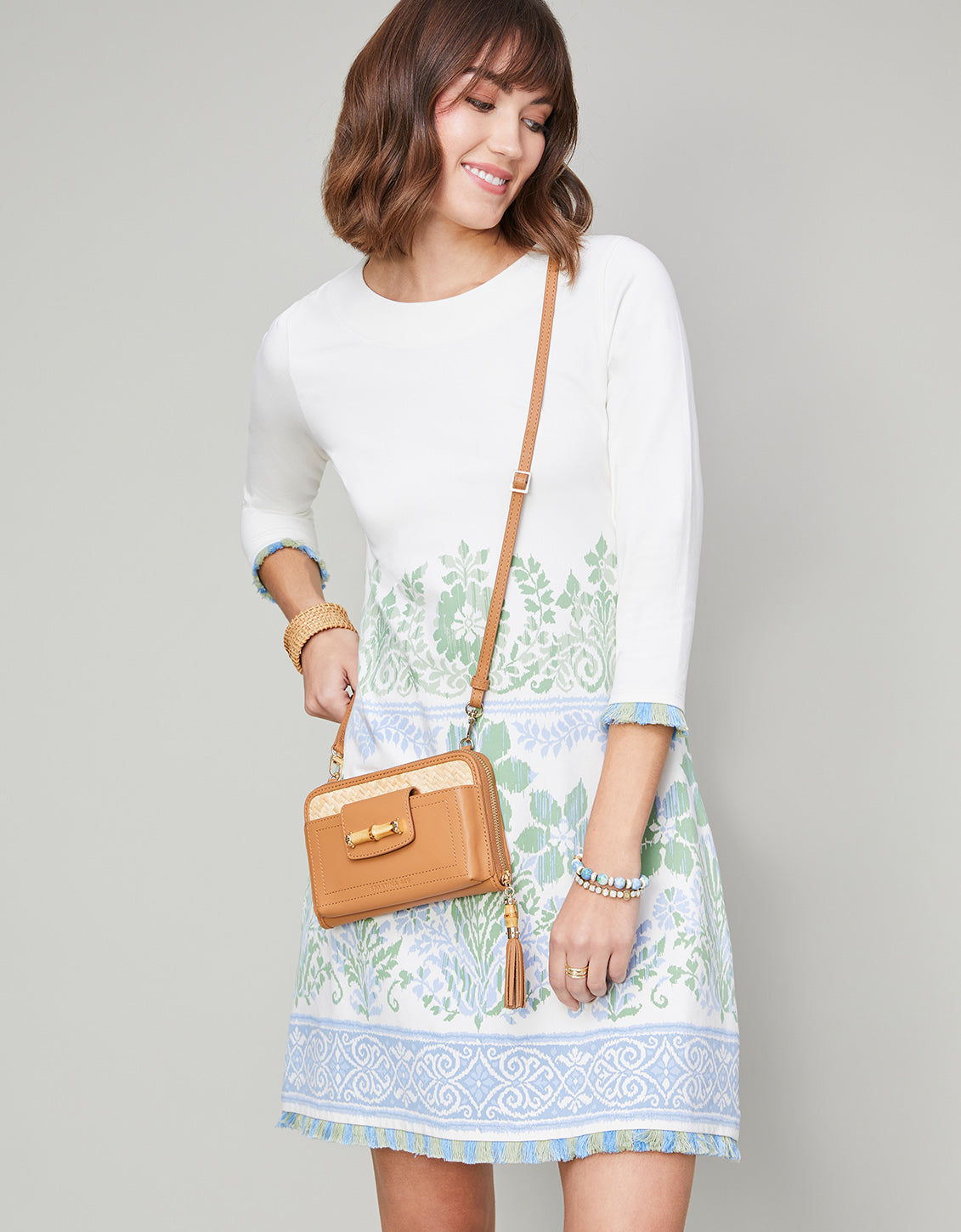 Island Fringe Dress Peeples Song Floral Border