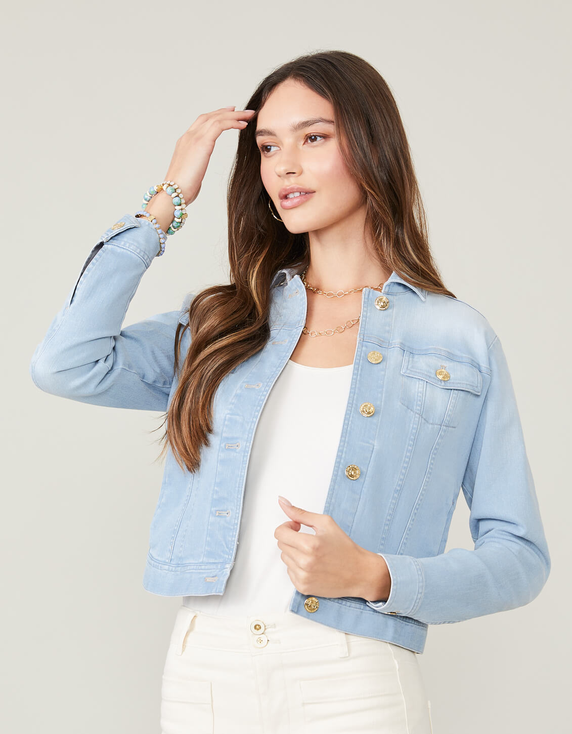  Leah Denim Jacket Grove Wash