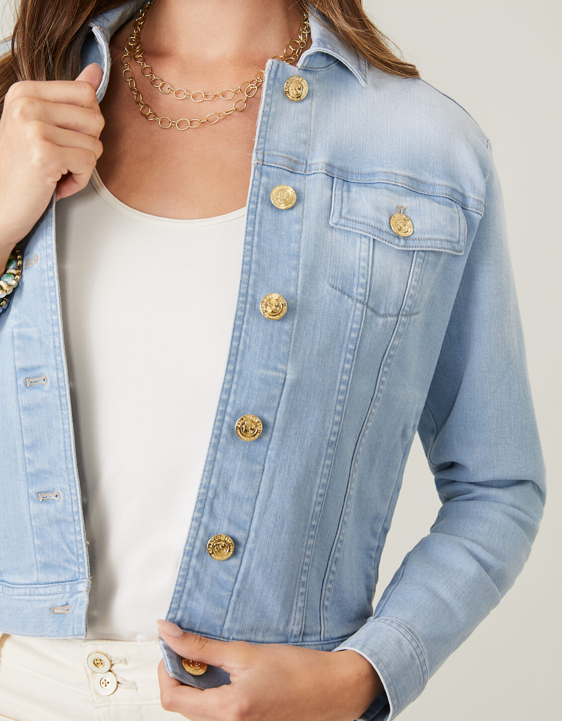  Leah Denim Jacket Grove Wash