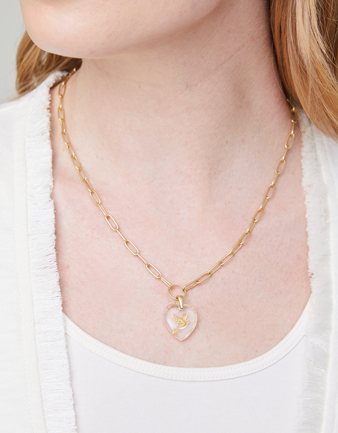  Hopeful Necklace 18" Gold/Glass