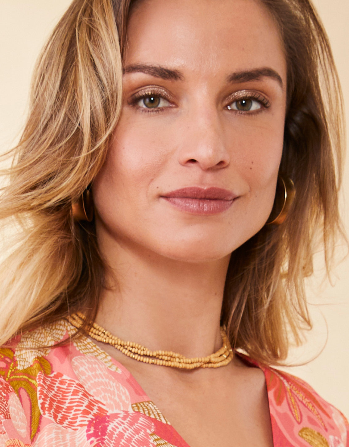  Mia Beaded Necklace 17" Natural