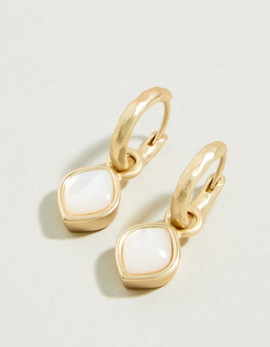  Maera Drop Hoop Earrings Mother-of-Pearl