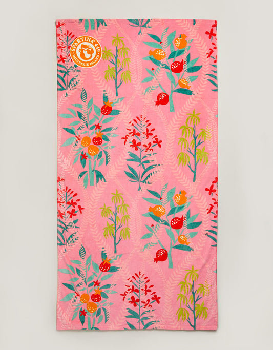 Beach Towel Queenie Topiary Pink
