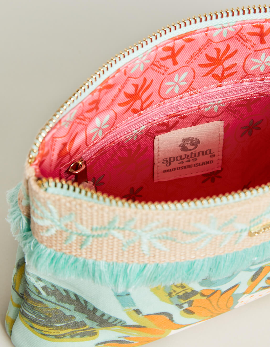  Carina Wristlet Queenie Tropical Floral Sea Foam