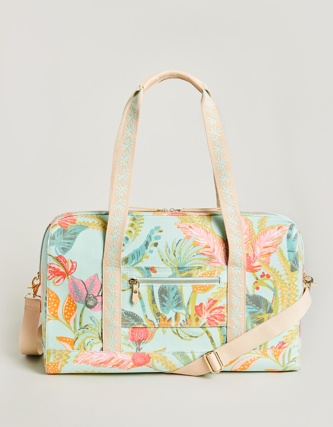  Duffle Queenie Tropical Floral Sea Foam