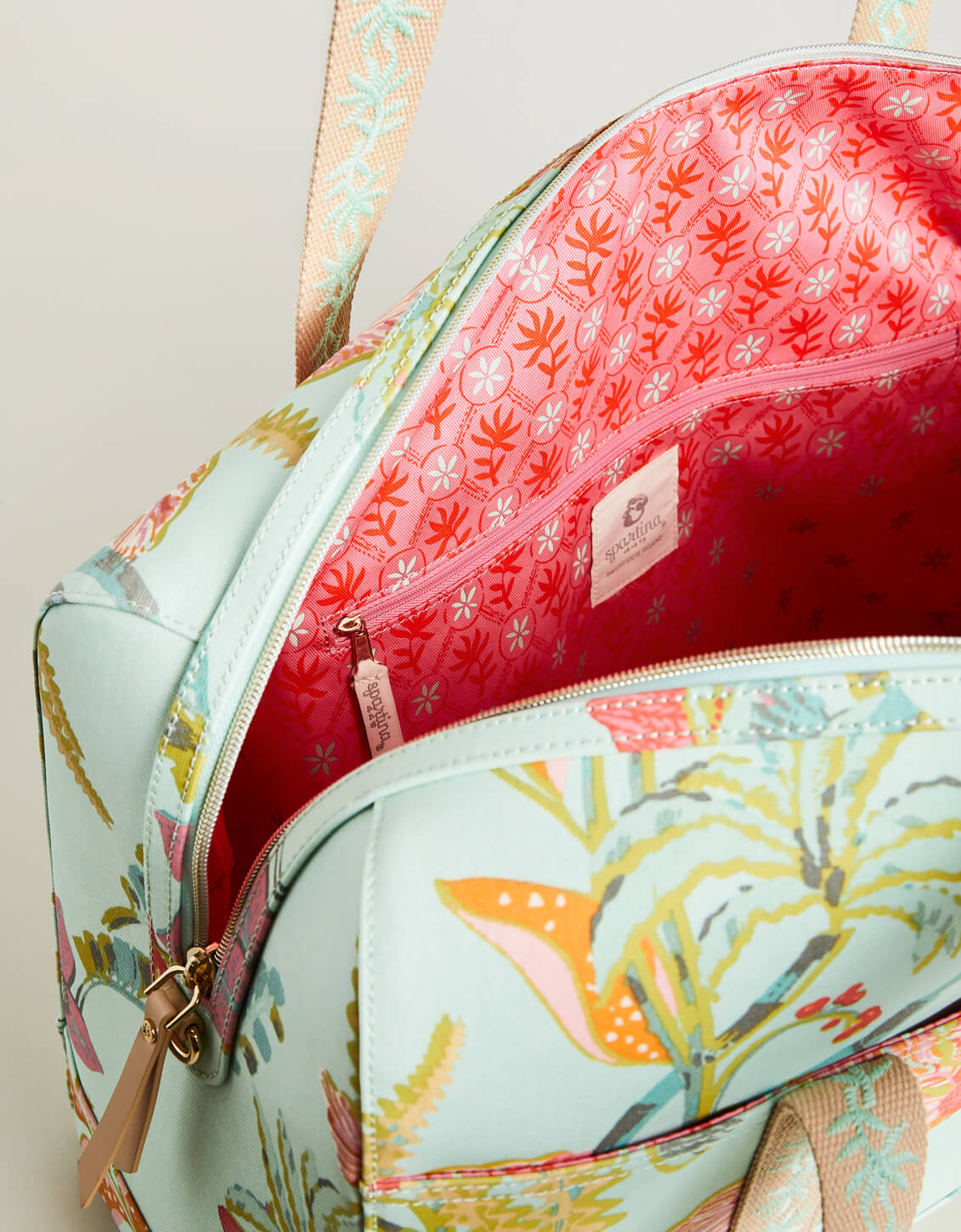  Duffle Queenie Tropical Floral Sea Foam