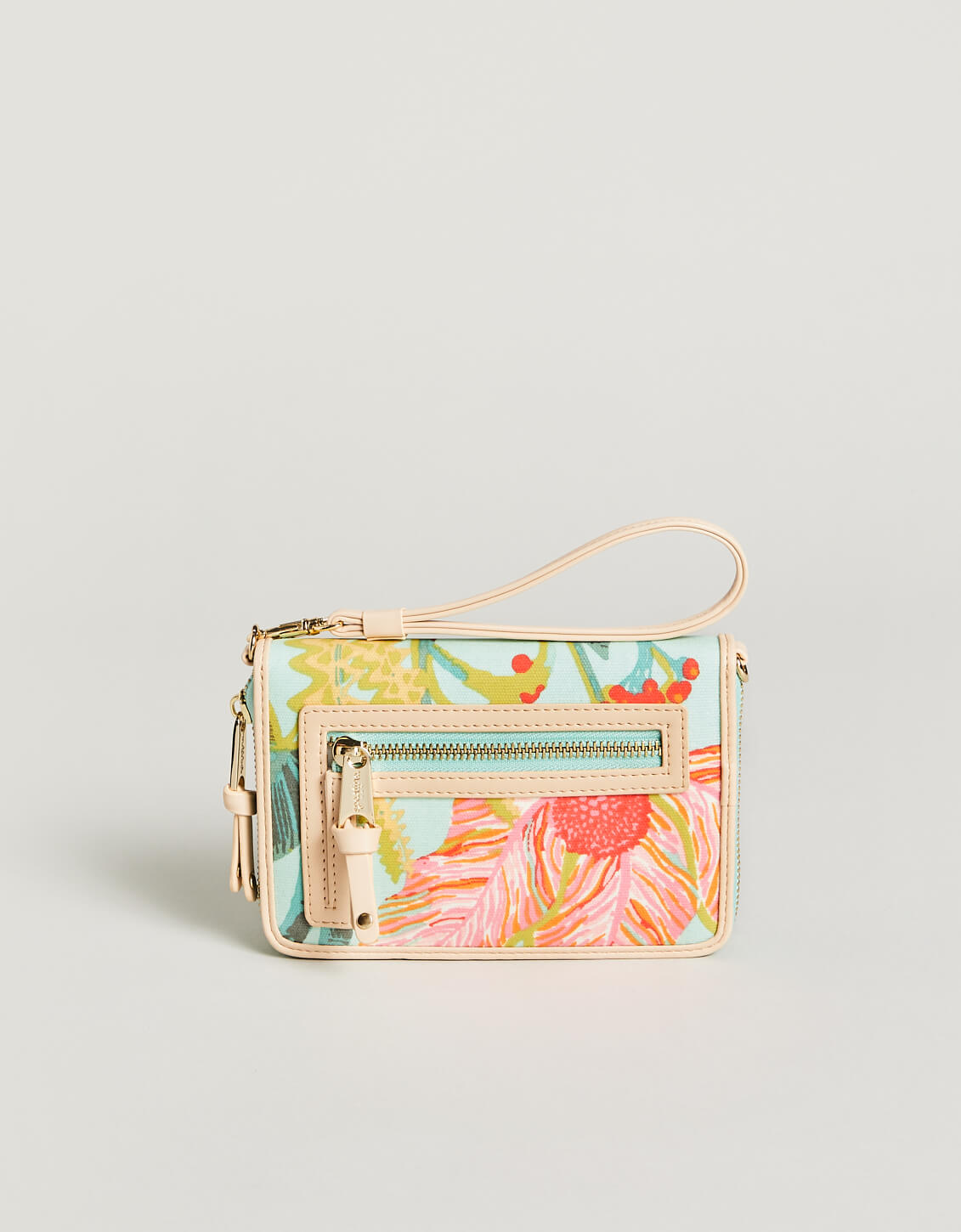  Multi Phone Wallet Queenie Tropical Floral Sea Foam