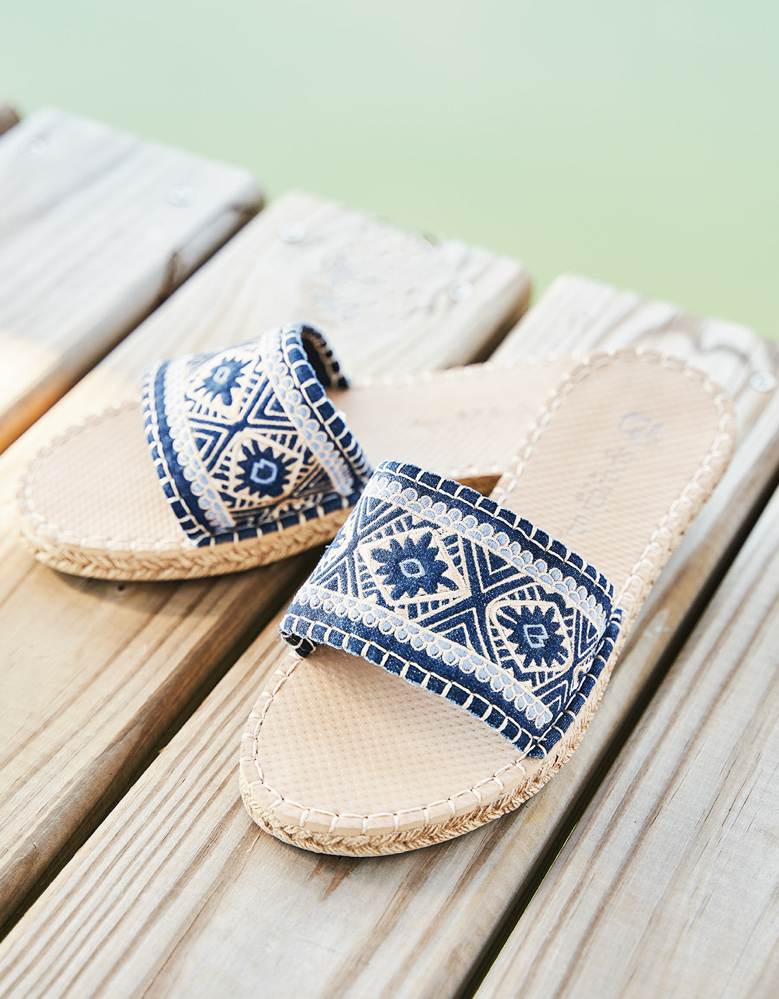  Spartina 449 X Sea Star Cabana Slides Peeples Song Park Lane Blue Denim