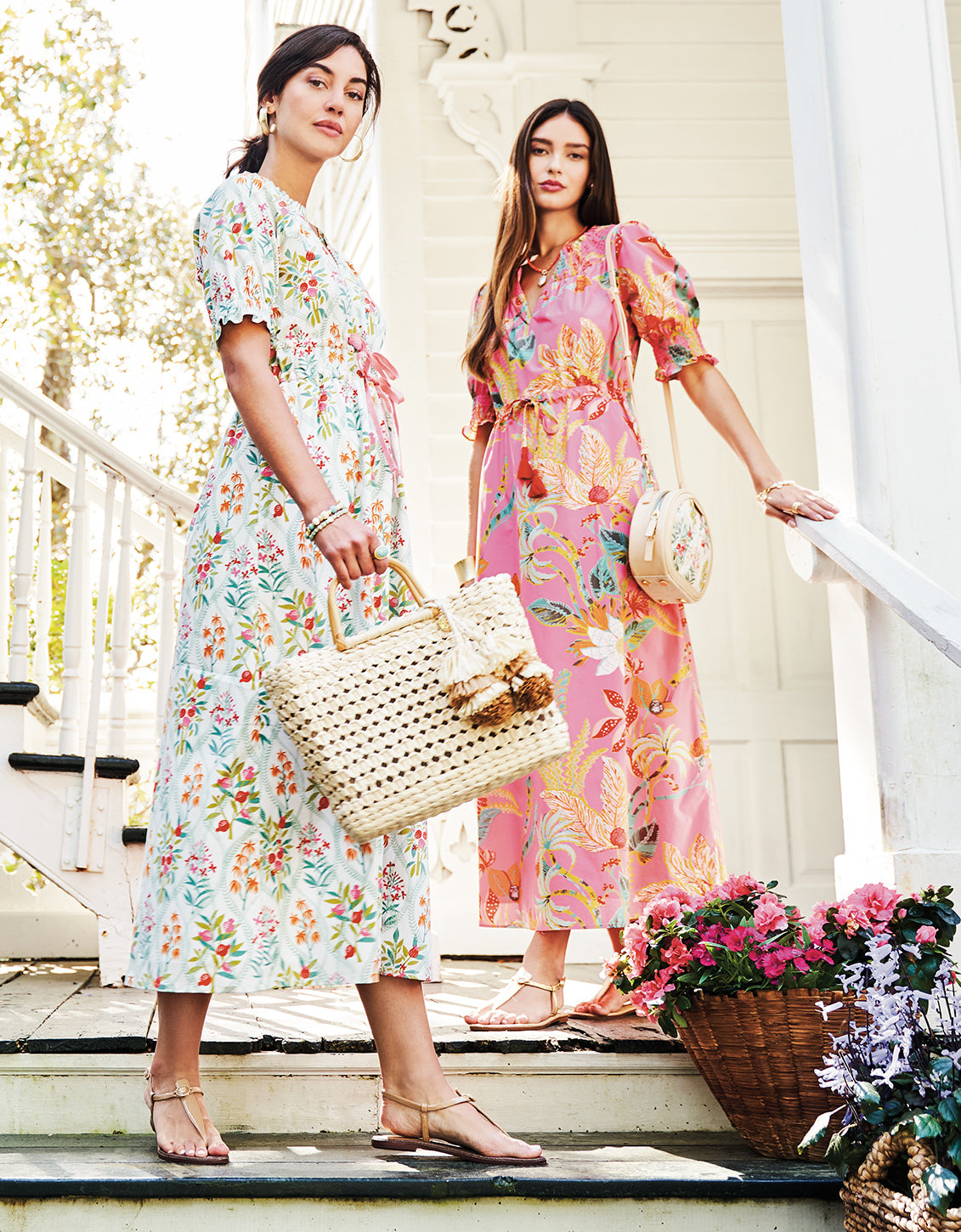  Leanne Maxi Dress Queenie Tropical Floral Pink