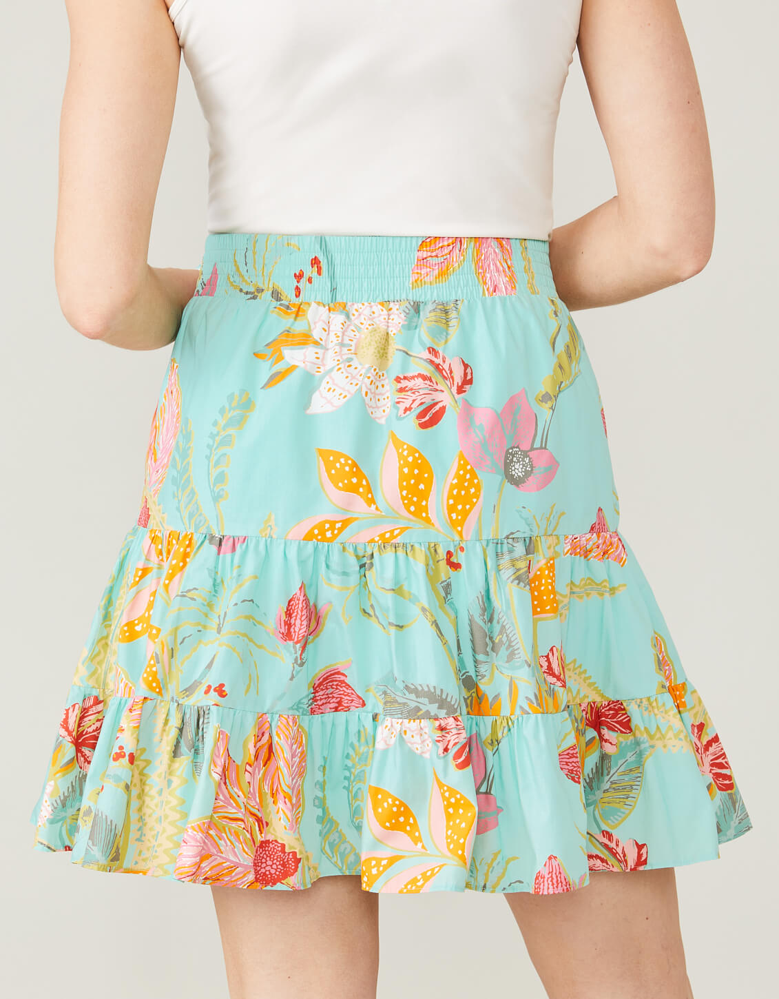  Natalia Skirt Queenie Tropical Floral Sea Foam