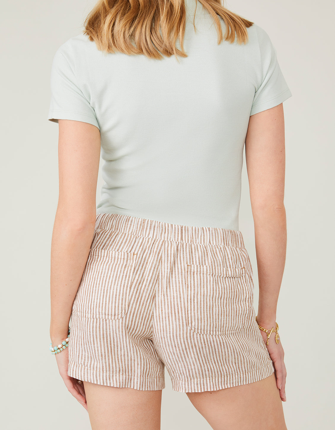  Winnie Linen Short Toasted Coconut Stripe
