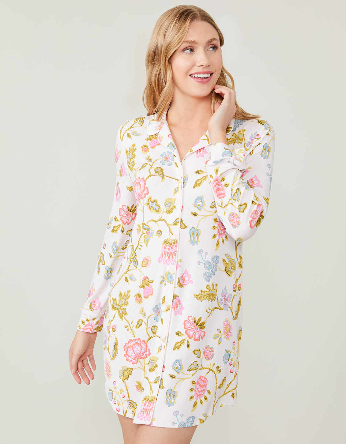  Pajama Sleep Shirt Jane Jacobean Cream