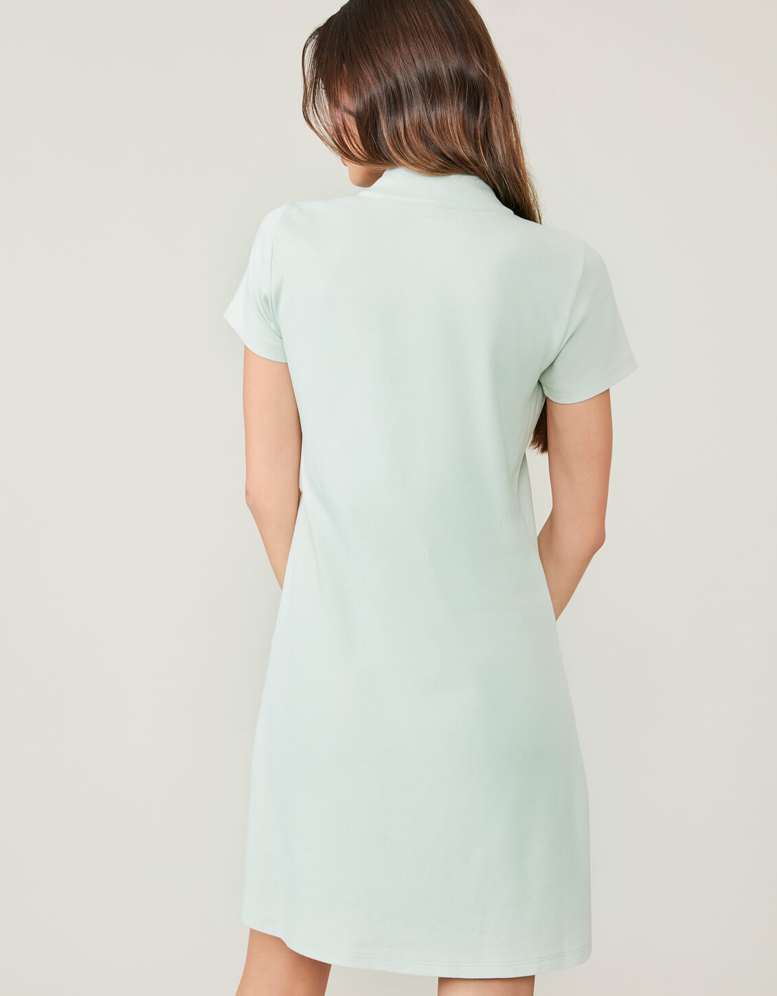  Short Sleeve Serena Pique Dress Sky Teal