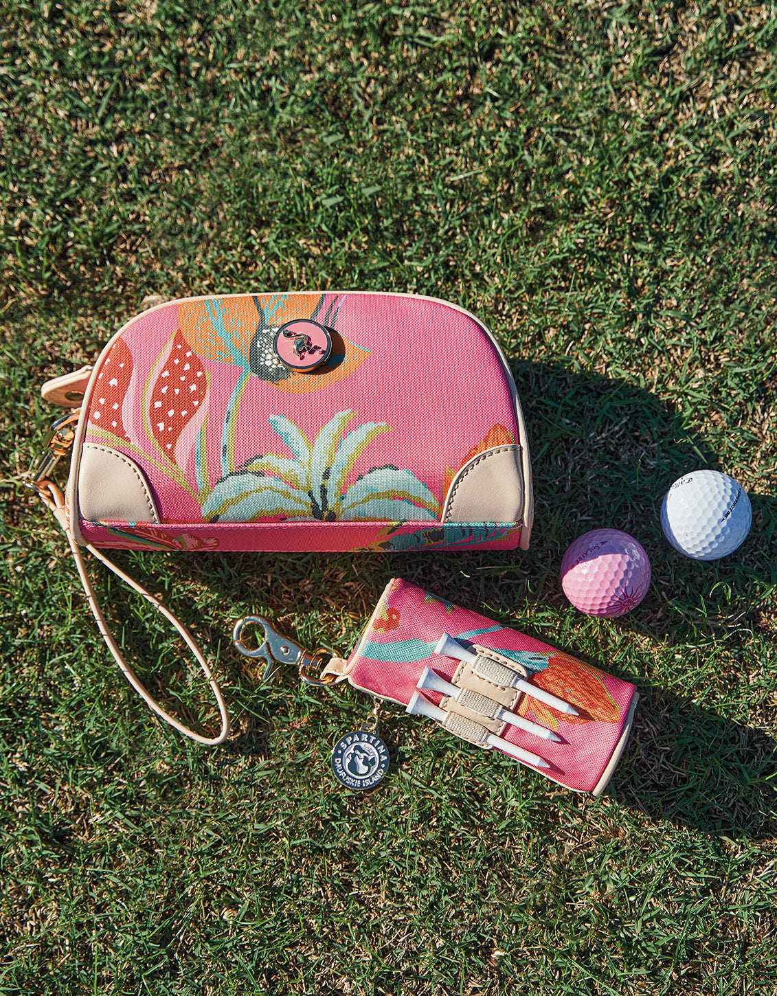  Ball And Tee Pouch LW Queenie Tropical Floral Pink