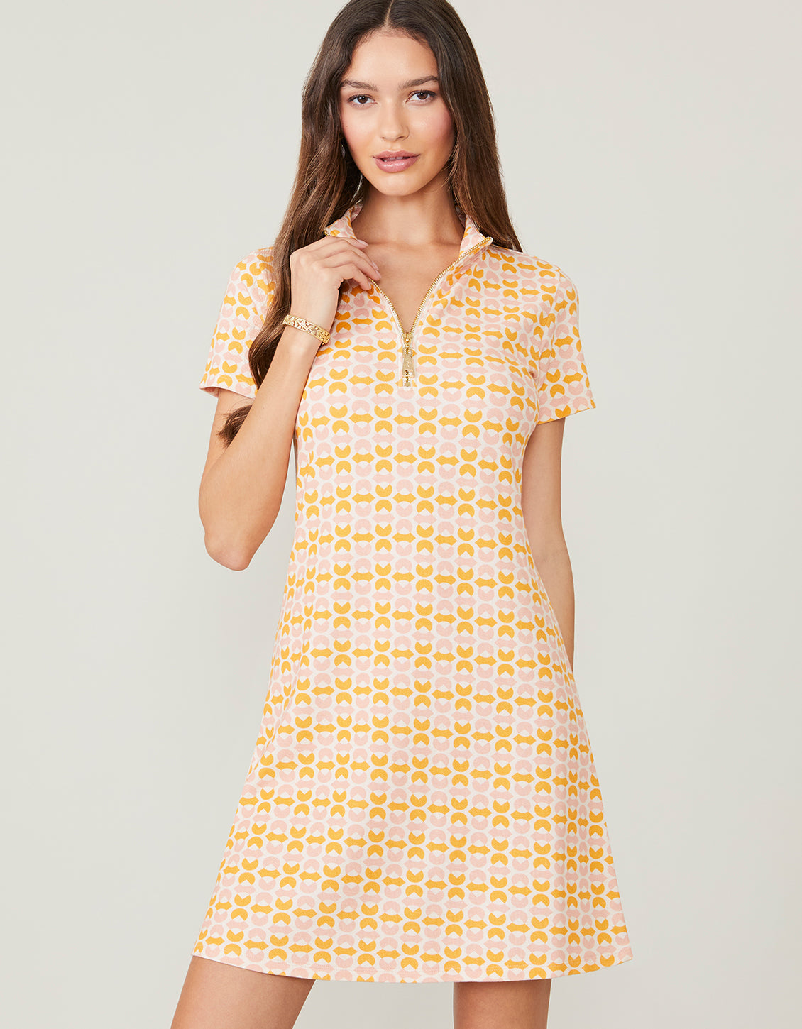  Short Sleeve Serena Pique Dress Ollie Geo