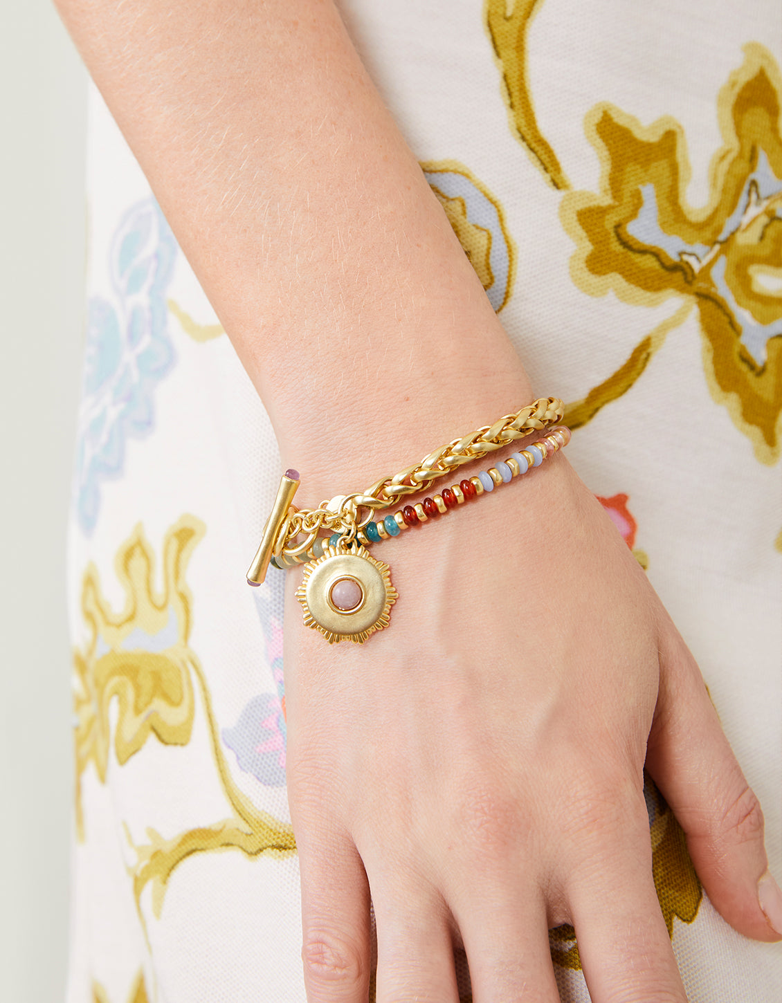  Medallion Toggle Bracelet Lilac