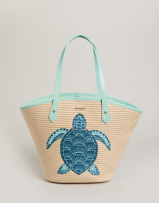  Straw Beach Tote Sea Turtle