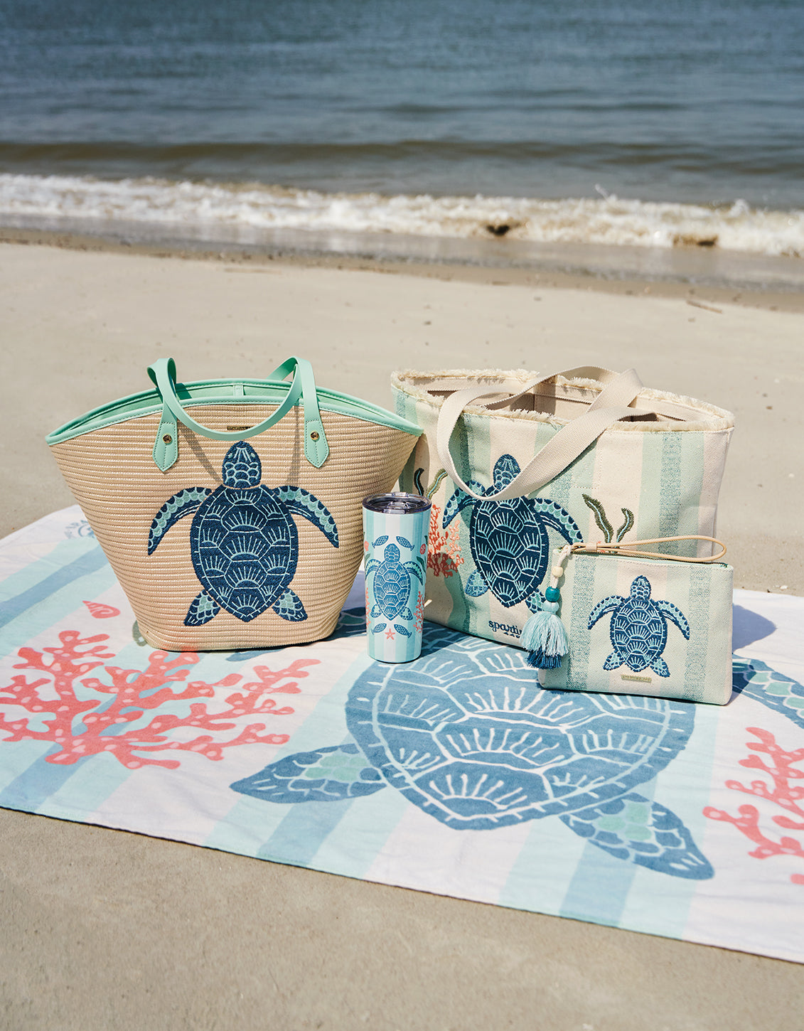  Straw Beach Tote Sea Turtle