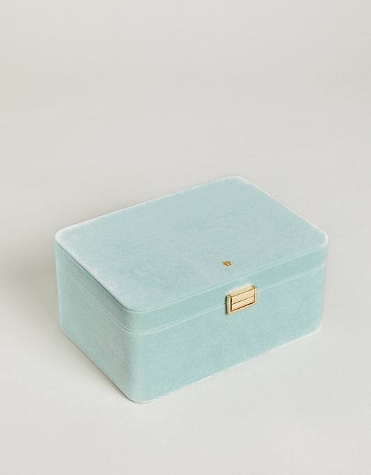  Medium Desktop Jewelry Case Sea Foam Velvet