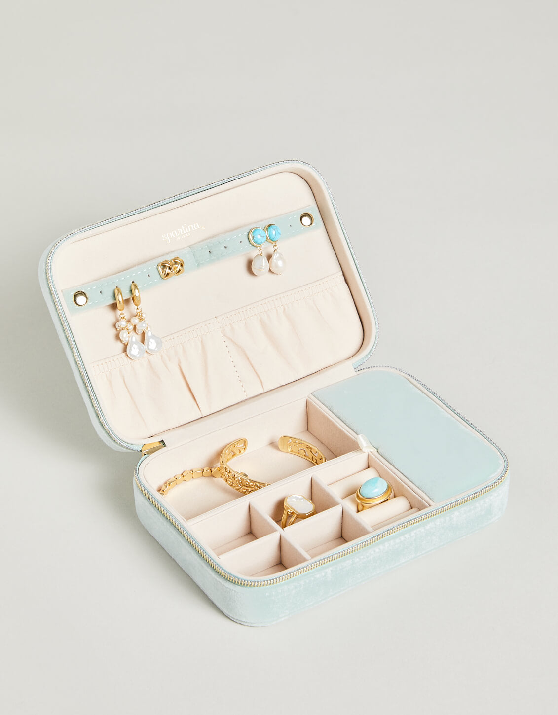  XL Jewelry Travel Case Sea Foam Velvet
