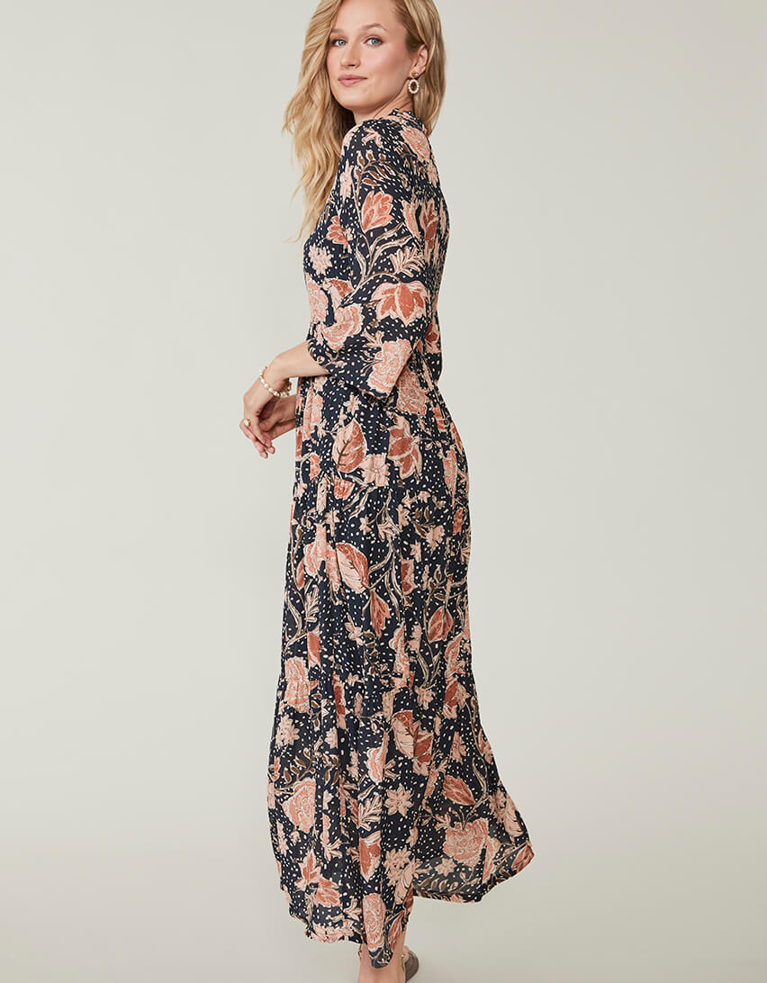  Maisie Midi Dress 1859 Lighthouse Starry Floral Slate
