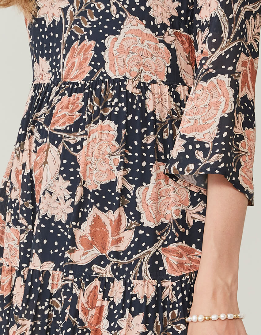  Maisie Midi Dress 1859 Lighthouse Starry Floral Slate