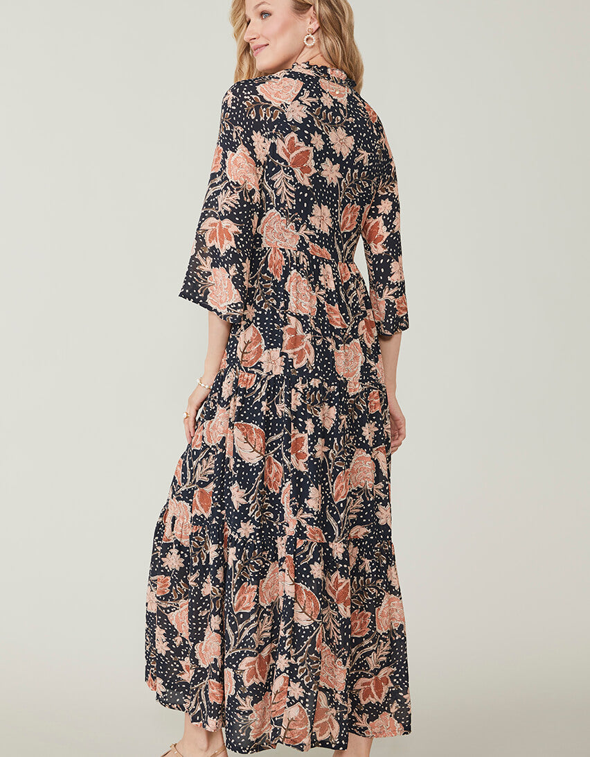  Maisie Midi Dress 1859 Lighthouse Starry Floral Slate