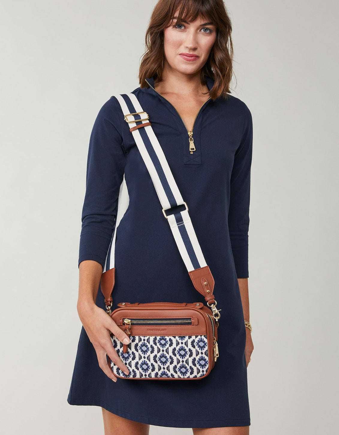  Nora Half-Zip Dress Slate Blue