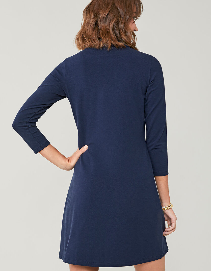  Nora Half-Zip Dress Slate Blue