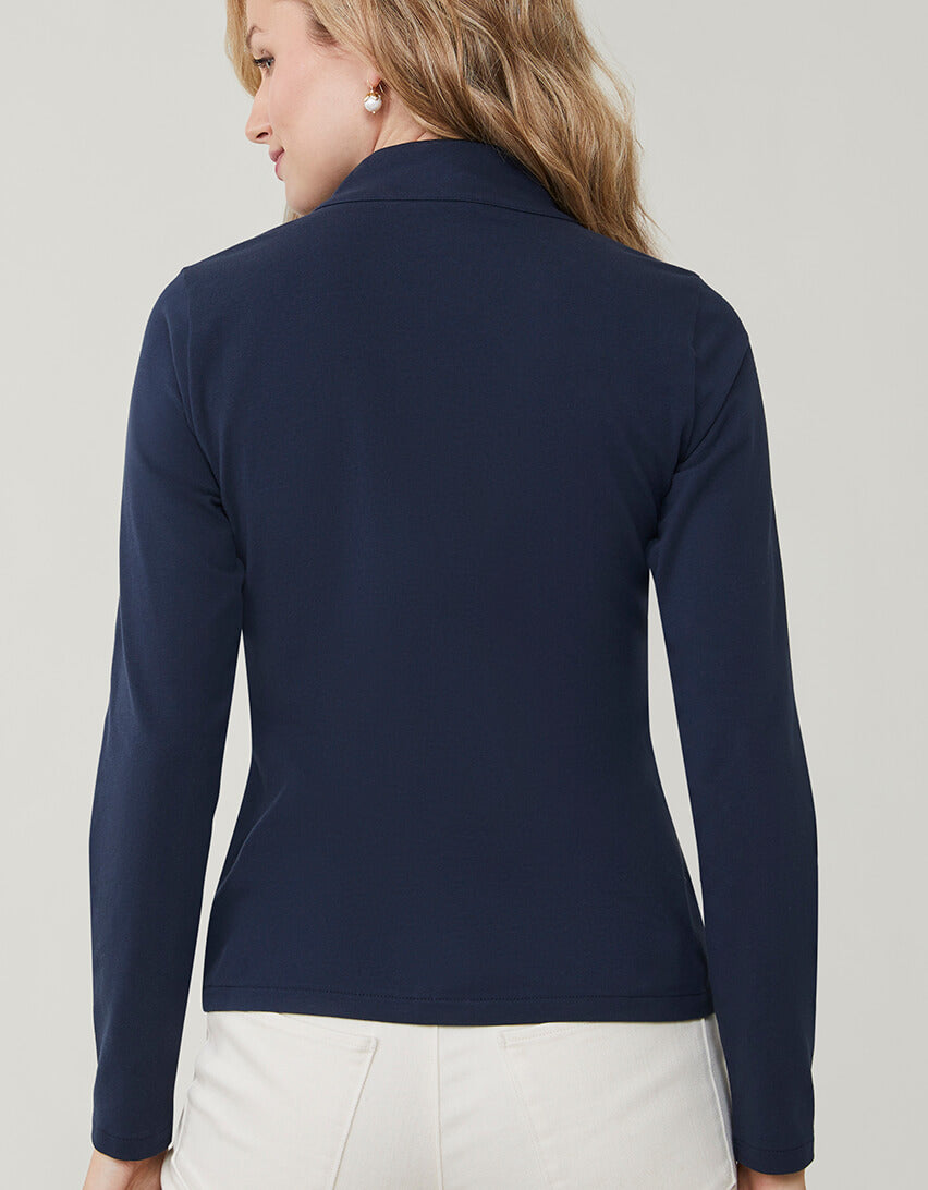  Nora Half-Zip Top Slate Blue