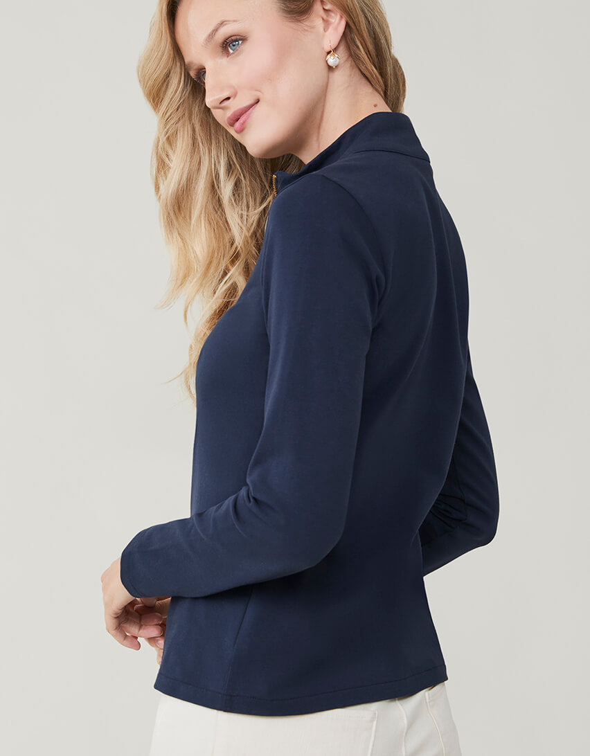  Nora Half-Zip Top Slate Blue