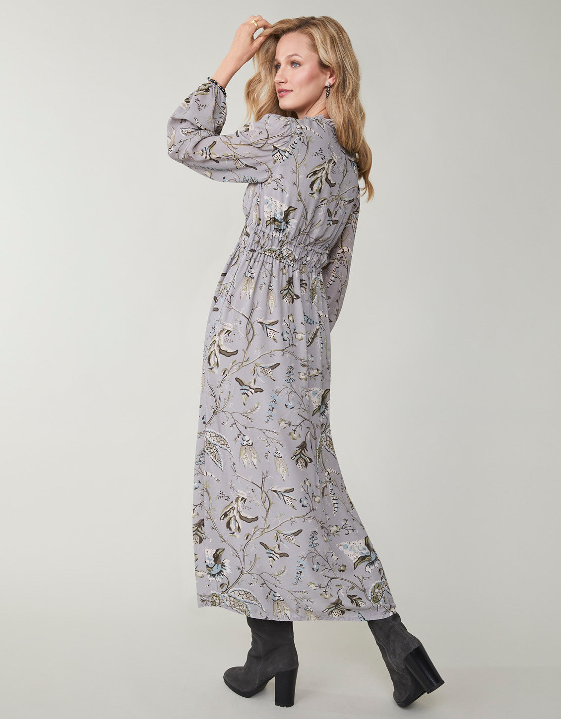  Adrianna Midi Dress Maritime Forest Chintz Gray