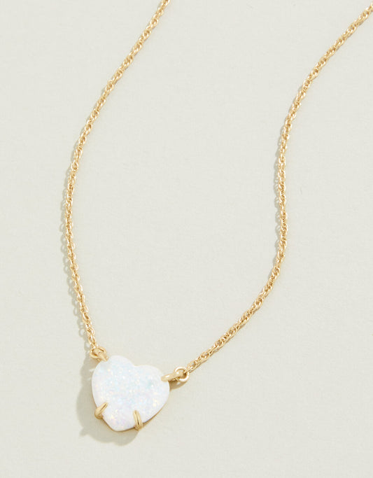  Opaline Heart Necklace 17"