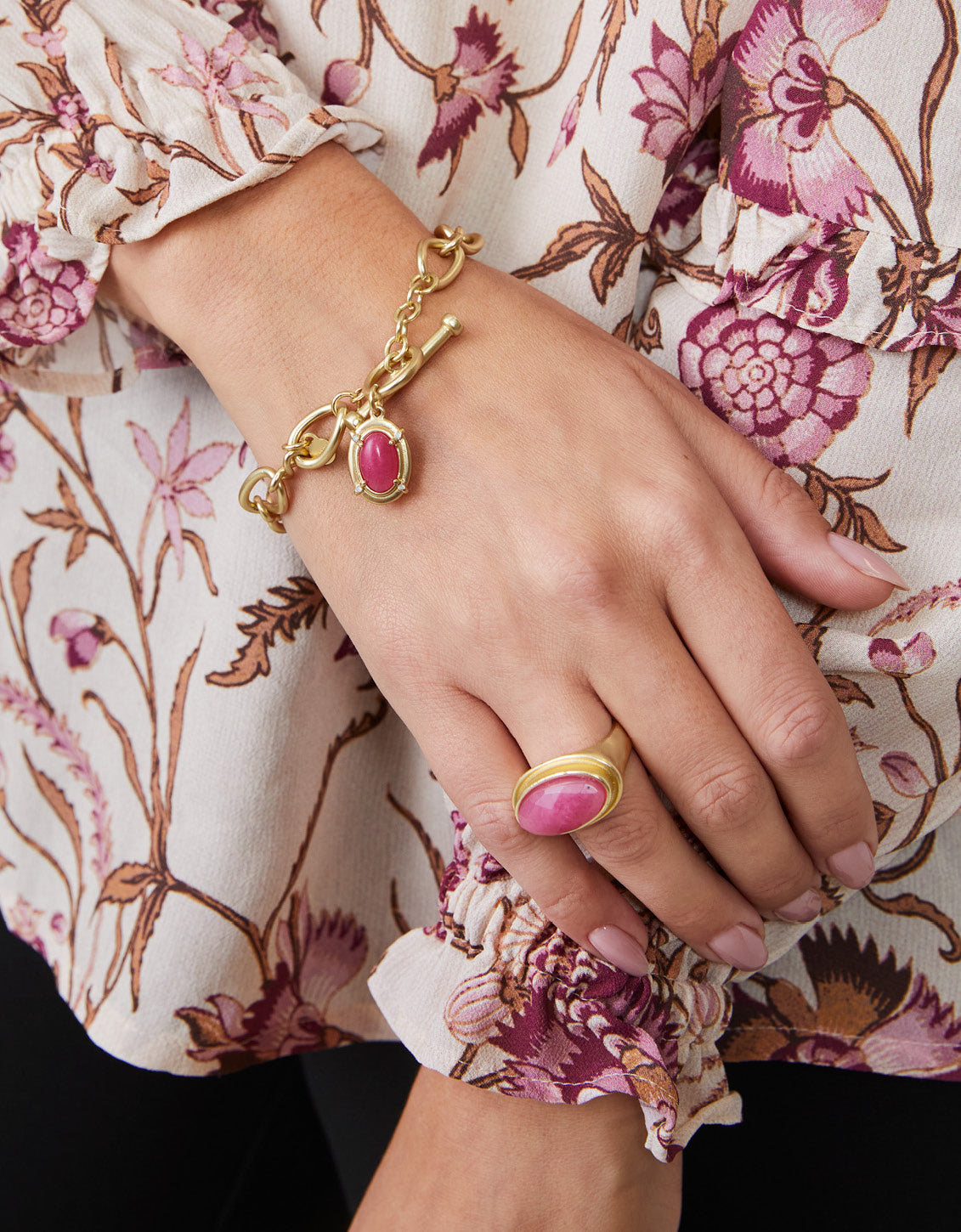  Greta Toggle Bracelet Pink