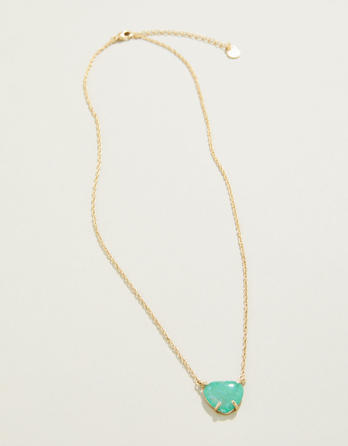  Opaline Heart Necklace Sea Foam