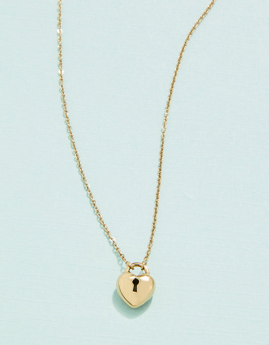  Locked In Love Necklace Heart Padlock 16"