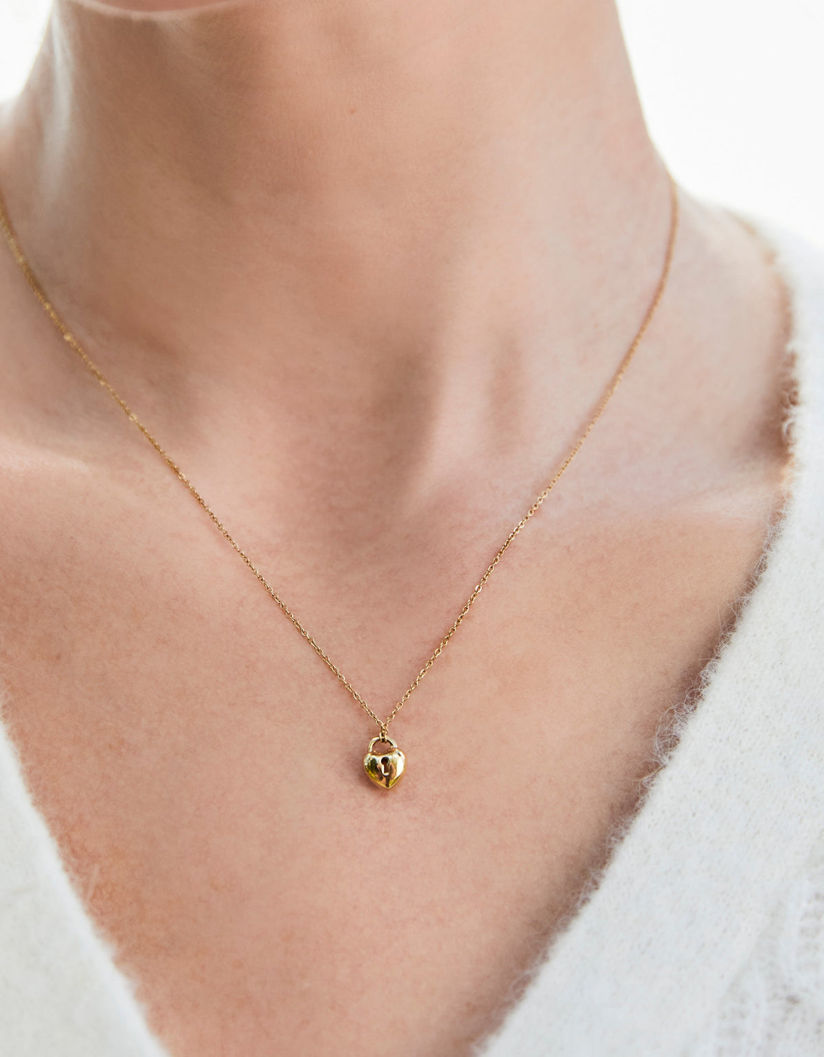  Locked In Love Necklace Heart Padlock 16"