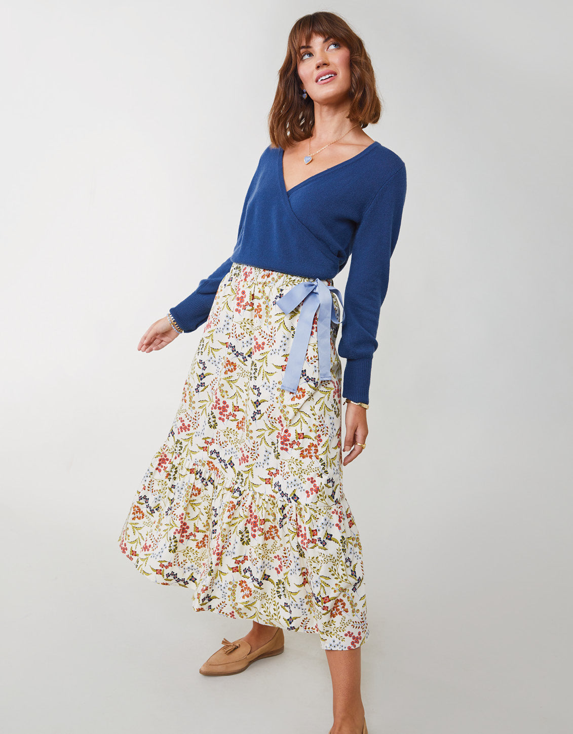  Adaleigh Skirt Marsh Boardwalk Floral Sprigs