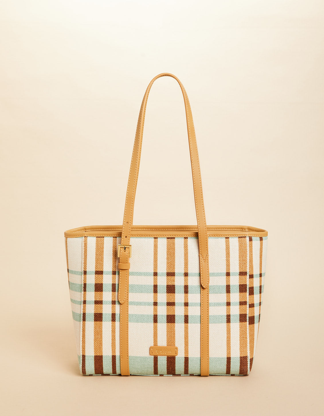  Siera Tote Kalalanta Plaid Cream