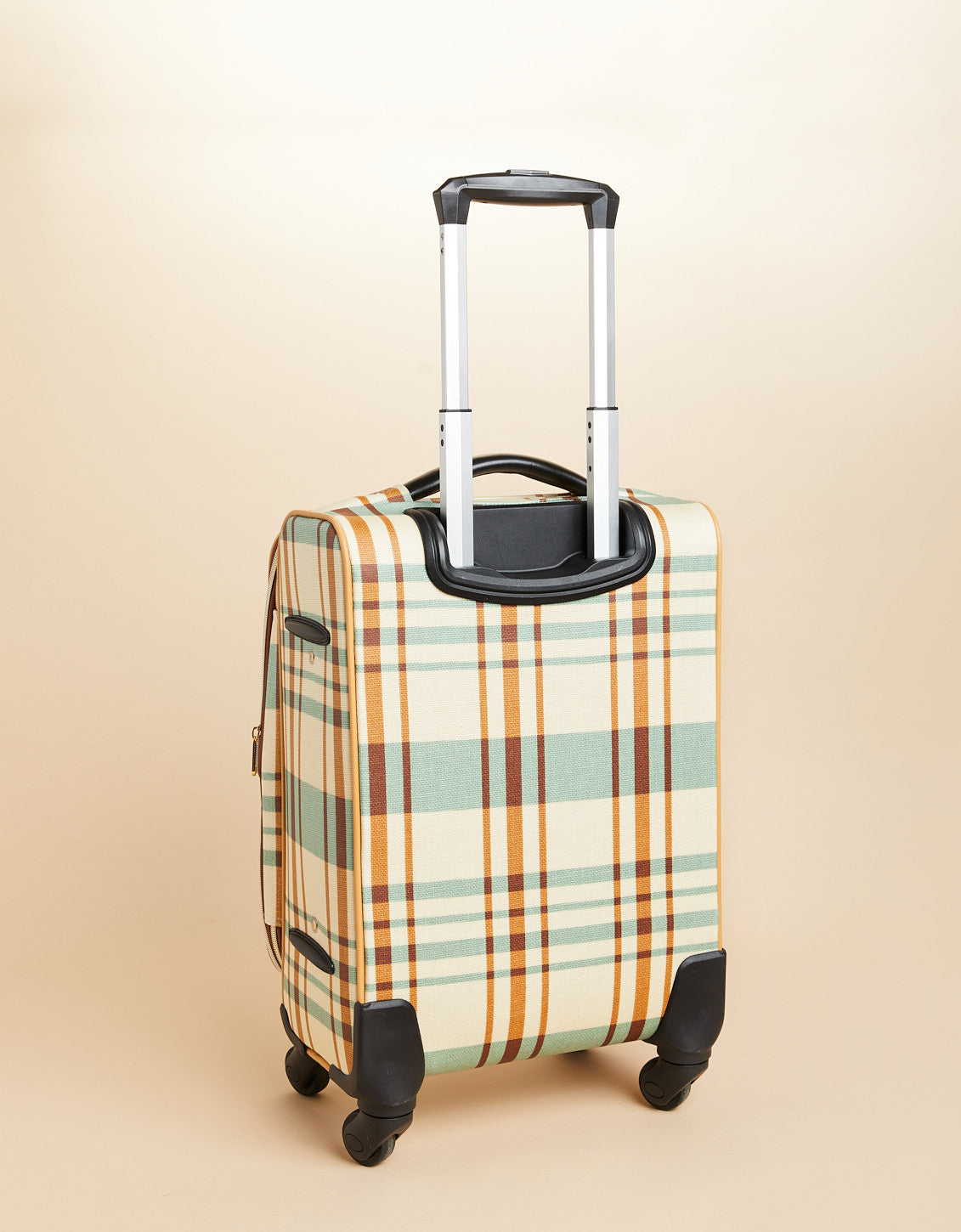  20" Expandable Rolling Suitcase Kalalanta Plaid Cream