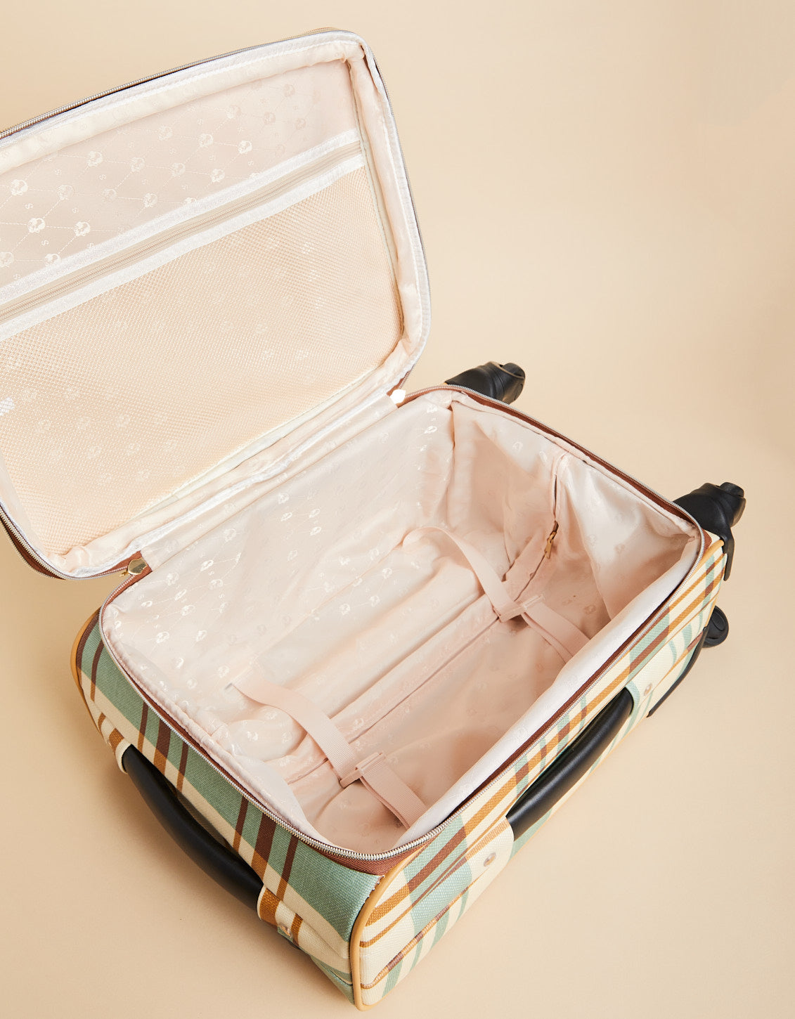  20" Expandable Rolling Suitcase Kalalanta Plaid Cream
