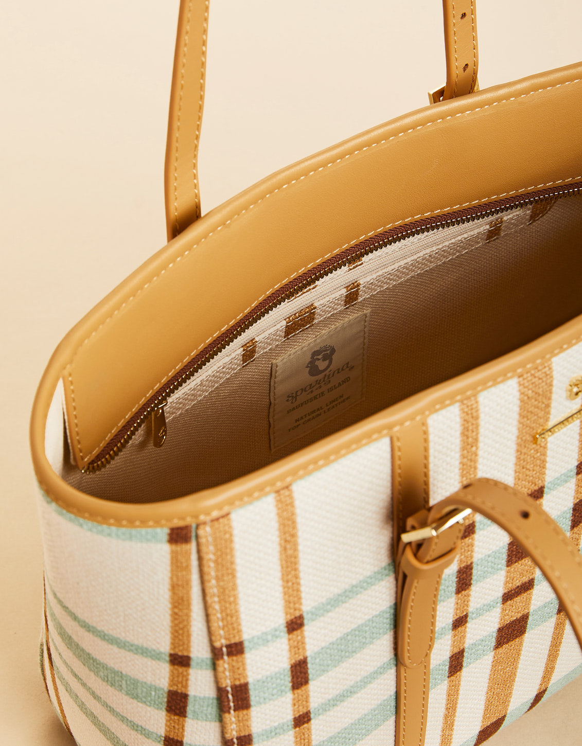  Zip Travel Tote Kalalanta Plaid Cream