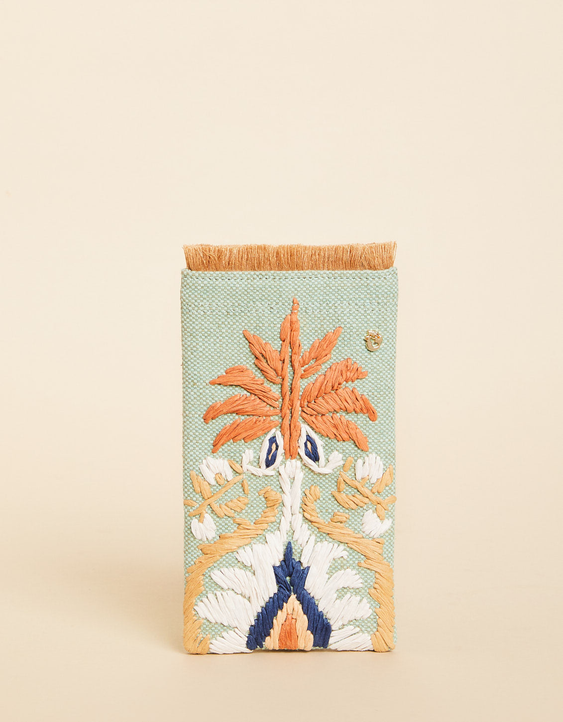 Straw Sunglass Case Kalalanta Ikat Palm Sea Foam